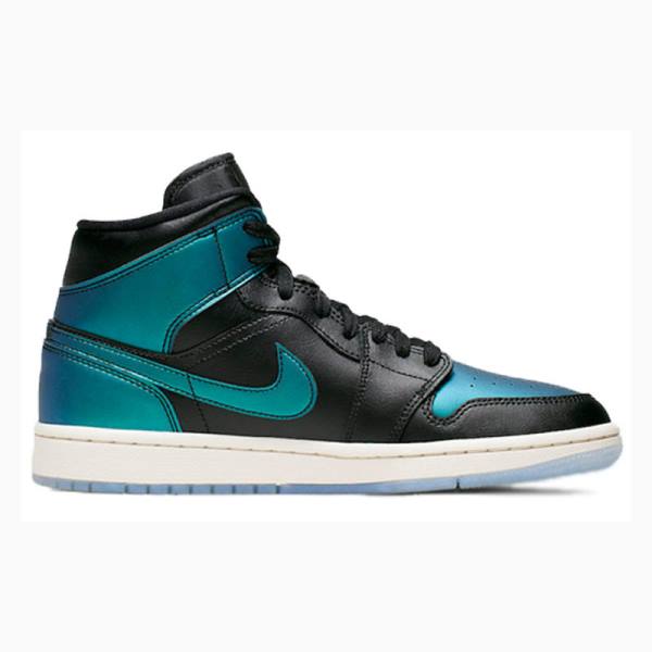 Air Jordan 1 Nike Medio Iridescent Tênis de Basquete Feminino Azuis Pretas | JD-439ZO