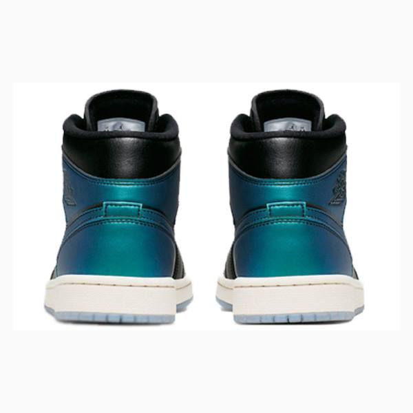 Air Jordan 1 Nike Medio Iridescent Tênis de Basquete Feminino Azuis Pretas | JD-439ZO