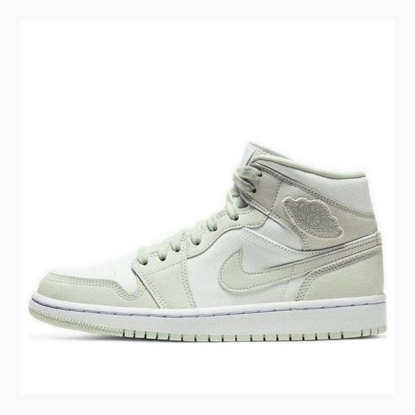 Air Jordan 1 Nike Medio Spruce Aura Tênis de Basquete Feminino Verdes Branco | JD-691NO