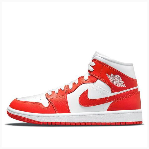 Air Jordan 1 Nike Medio Tênis de Basquete Feminino Vermelhas Branco | JD-518UY