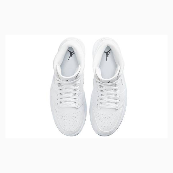 Air Jordan 1 Nike Medio 'White Snakeskin'(W) Tênis de Basquete Feminino Branco | JD-174GL