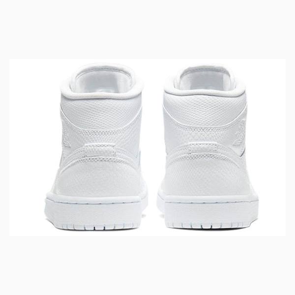 Air Jordan 1 Nike Medio 'White Snakeskin'(W) Tênis de Basquete Feminino Branco | JD-174GL