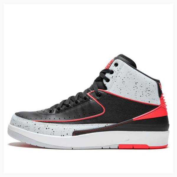 Air Jordan 2 Nike Retro Black Infrared Tênis de Basquete Masculino Branco Pretas Vermelhas | JD-362VJ