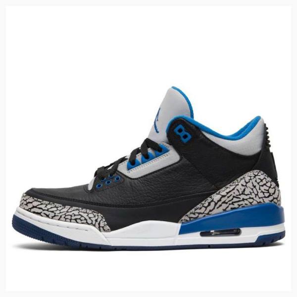 Air Jordan 3 Nike Retro Esportivos Tênis de Basquete Masculino Pretas Cinzentas Azuis | JD-207SE