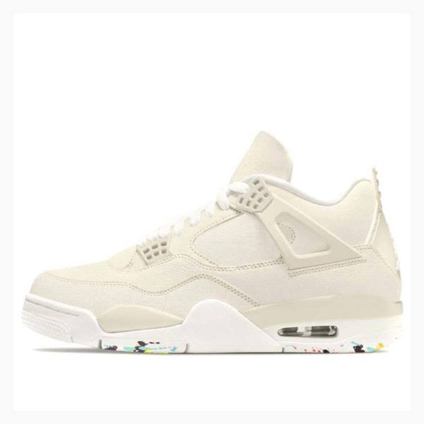 Air Jordan 4 Nike Lona Tênis de Basquete Feminino Creme | JD-457CA