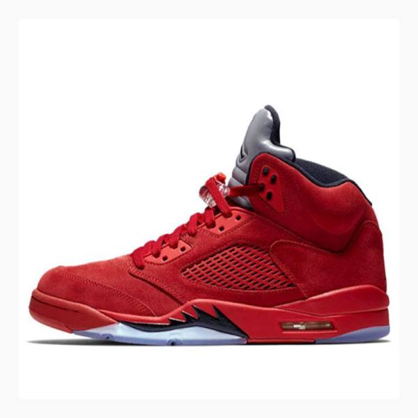 Air Jordan 5 Nike Retro Camurça Tênis de Basquete Masculino Vermelhas | JD-341KL