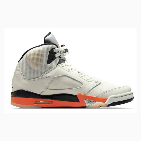 Air Jordan 5 Nike Retro Shattered Backboard Tênis de Basquete Masculino Branco Laranja | JD-876GP