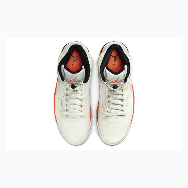 Air Jordan 5 Nike Retro Shattered Backboard Tênis de Basquete Masculino Branco Laranja | JD-876GP