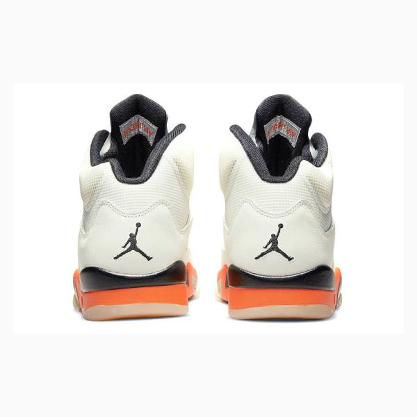 Air Jordan 5 Nike Retro Shattered Backboard Tênis de Basquete Masculino Branco Laranja | JD-876GP