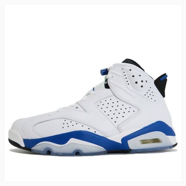 Air Jordan 6 Nike Retro Esportivos Tênis de Basquete Masculino Branco Azuis | JD-810KB