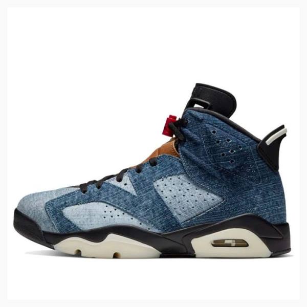 Air Jordan 6 Nike Retro Washed Denim Tênis de Basquete Masculino Pretas Azuis | JD-287GM