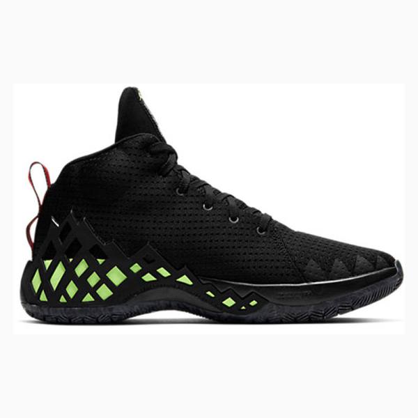 Air Jordan Nike Jumpman Diamond Medio Pf 'Black' Tênis de Basquete Masculino Pretas Verdes | JD-654ZB