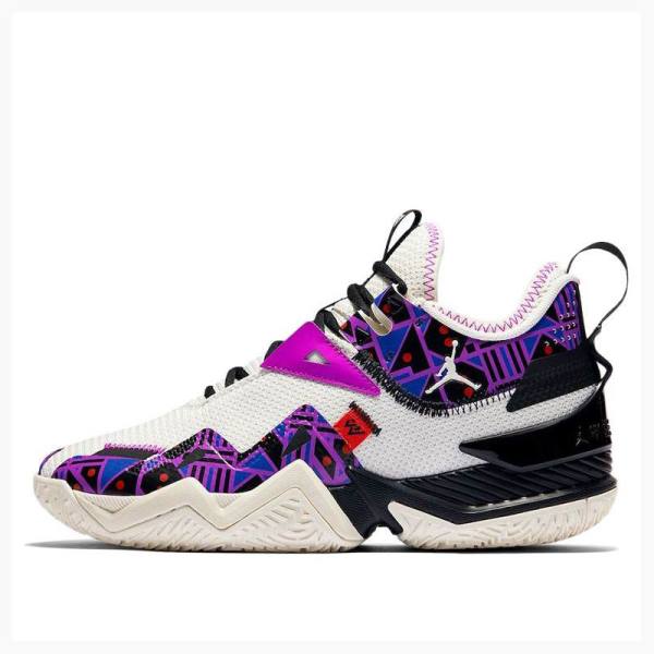 Air Jordan Nike Westbrook One Take Quai 54 Tênis de Basquete Feminino Branco Pretas Roxo | JD-412PT